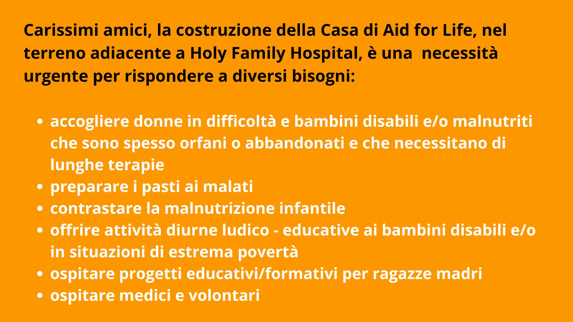 Aid for Life - Progetto Casa